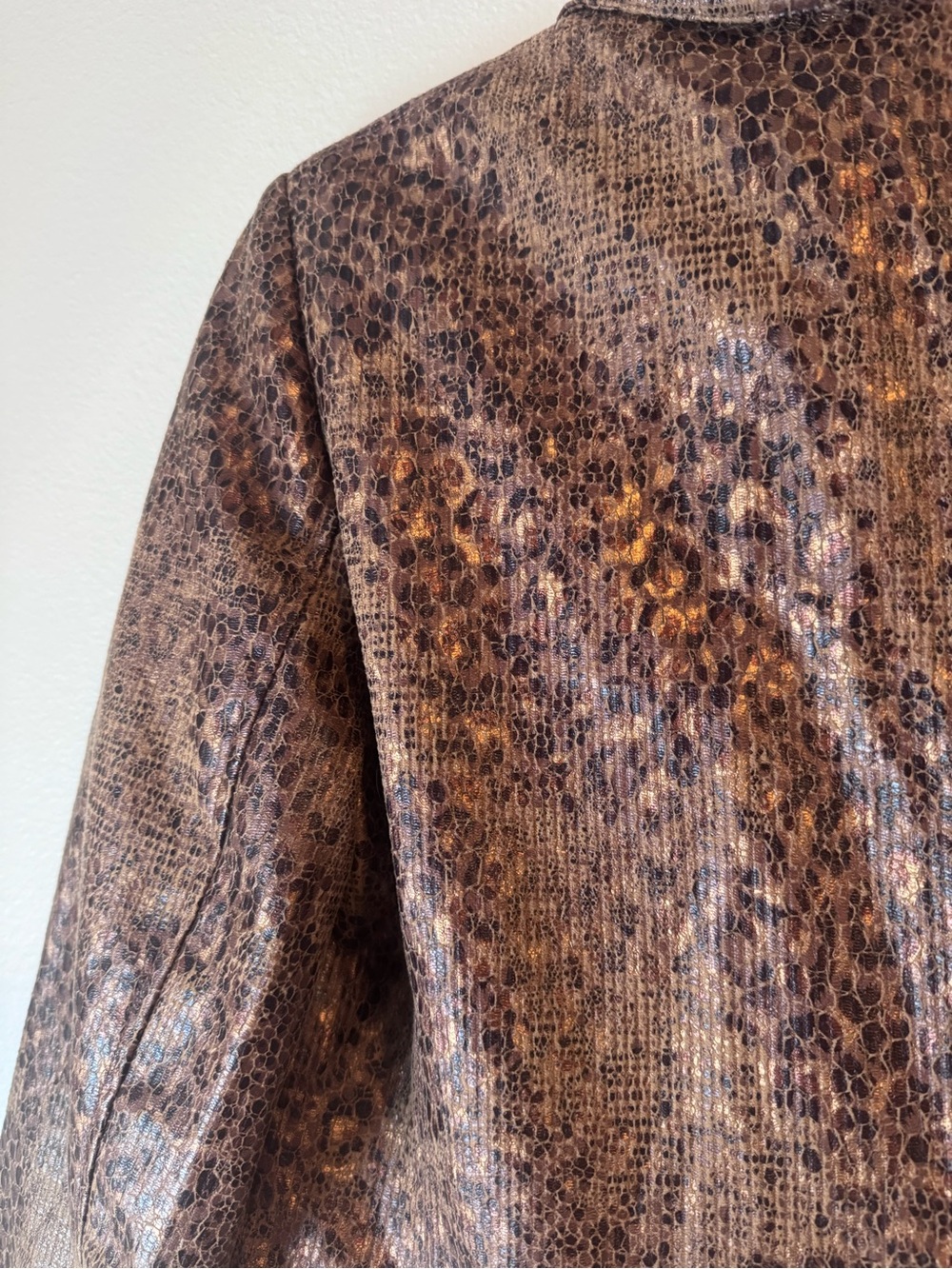 Alfred Dunner Metallic Faux Snakeskin Jacket - Picture 6 of 6